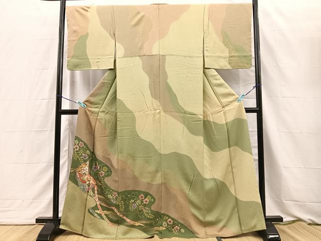 平和屋着物■訪問着 道長几帳花唐草文 金彩 正絹 逸品 BAAP9117sa
