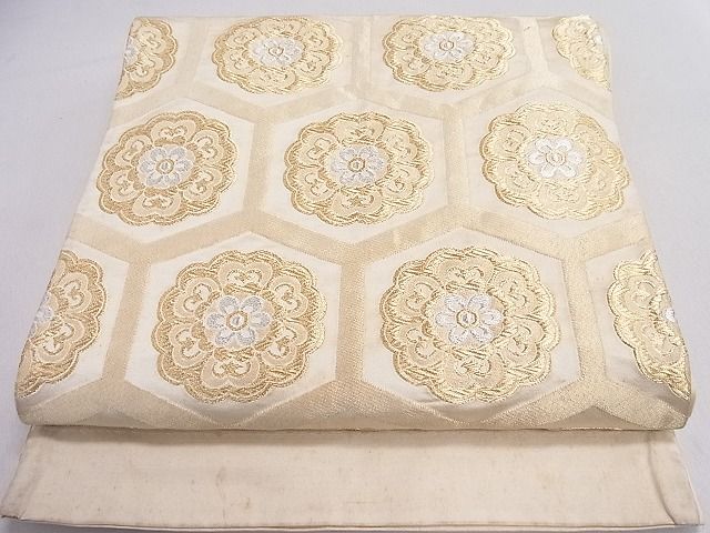 平和屋着物◎六通柄京袋帯　亀甲花文　金銀糸　逸品　DAAD4076we