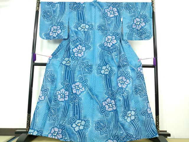 平和屋本店■極上　夏物　浴衣　有松鳴海絞り　舞花文　綿　パンフレット付き　逸品　DZAA20205kh5