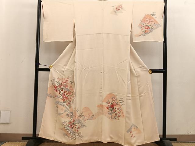 平和屋着物■訪問着　遠山花文　正絹　逸品　BAAU7341mz