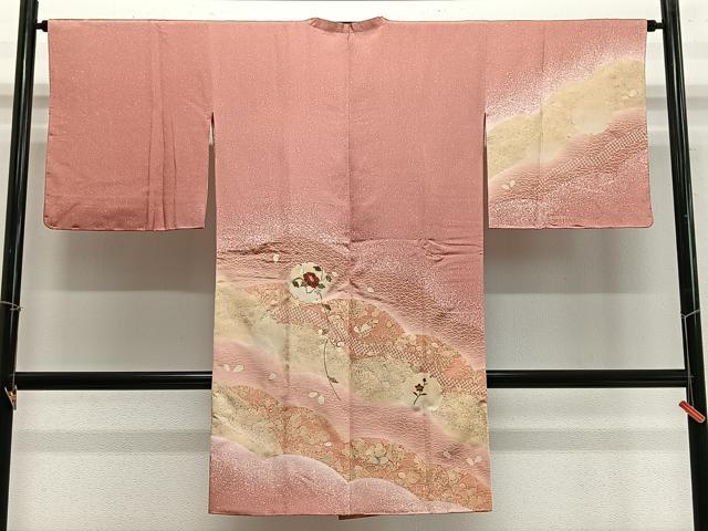 平和屋の平和屋着物∞道行コート　刺繍　芝草雪輪文　金彩　ロング丈　正絹　逸品　未使用　CABE4839ua｜アングル2