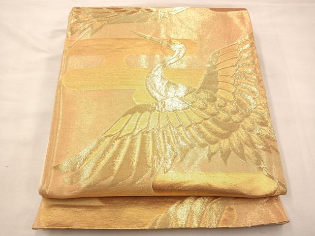 乐天商城 - 平和屋着物◎六通柄袋帯　飛鶴文　金糸　正絹　逸品　BAAT4808hz