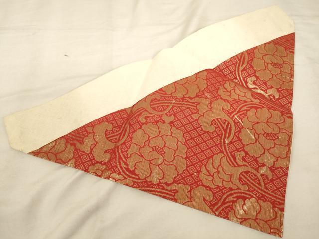 平和屋本店■打敷 内敷 三角 花唐草文 金襴 法衣 寺院 仏具 仏教 僧侶 神職 装束 AAAQ3726ja