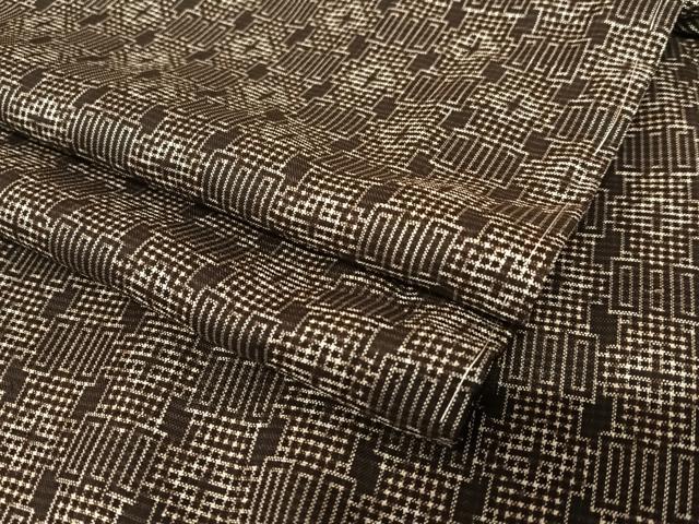 平和屋着物●本場大島紬　泥染め　菱文　正絹　逸品　未使用　AAAX0767zg(4)