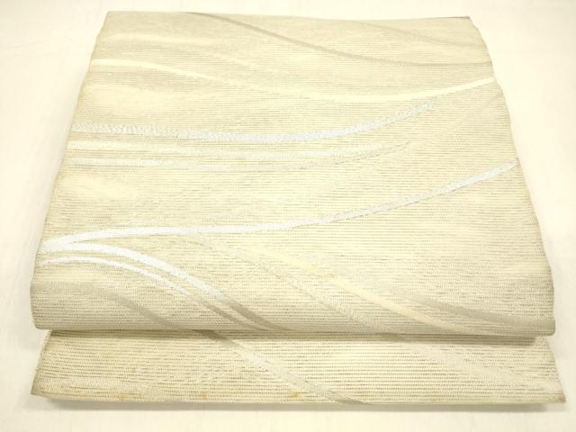 Rakuten - 平和屋着物＊夏物 九寸開き名古屋帯 流水文 銀糸 正絹 逸品 DABB3255cm