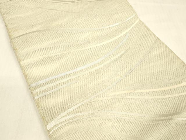 平和屋の平和屋着物＊夏物 九寸開き名古屋帯 流水文 銀糸 正絹 逸品 DABB3255cm｜アングル2