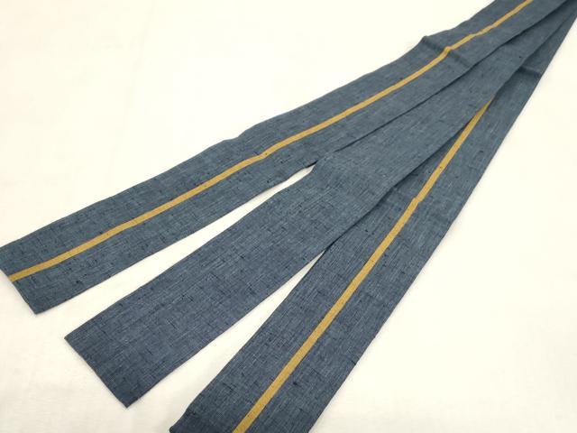 ■■■　サイズ　■■■ 長さ 370cm 幅 7.5cm程 ■■■　商品詳細　■■■ 【綿・未使用】 状態は一度も締めておらず 特に目立ったシミ汚れなどもなく大変良い状態です。 お安く出品致しますので、是非この機会にいかがでしょうか？ ■■■　注意事項　■■■ ■モニター発色の具合により色合いが異なる場合がございます。 ■寸法は多少の誤差が生じる場合がございますのでご了承ください。 ■縫込みの長さが左右非対称の場合は短い部分を記載しております。 左右非対称であってもご返品・お値引き等の保証は出来かねますので、ご了承の上ご購入をお願い致します。 ■シミ等のチェックには注意を払っておりますが、見落としがある場合もございますし、個人の見解も様々ですので神経質な方のご購入はお控えください。 ■箪笥に入っておりました着物や帯なので畳みシワや匂いがあるものもございます。 ■お休みは基本的に土日祝となりますが、その他臨時でお休みする場合がございますのでご了承ください。 ■商品の発送は平日のみの発送となります。 ■夜間と土曜、日曜日はお問い合わせの回答が遅れる場合がございます。 ■当店では、お直し、紋入れ、お手入れ等は承っておりません。 ■生地の状態（ヤケ、経年劣化等）によってはサイズ直しが出来ない場合がございます。 その点もどうかご了承のうえ、ご購入をお願いいたします。 ■弊社で取り扱う商品は一点ものにつき、時期や在庫状況に応じて金額が変更となる場合がございます。 ■検針は行っておりません。予めご了承いただきますようお願いいたします。 ■【洗える着物】と記載のある商品におきましては、商品お届け後に洗濯を行ってしまってからのご返品にはご対応しかねます。 念の為、専門店でのお手入れをお願いいたします。 ■写真に写っている物が全てになります。それ以外の付属品はございませんのでご了承ください。 ■状態に関する写真につきましては、掲載可能な写真枚数に限りがあるため、各箇所につき1枚参考画像を掲載しております。 ■着物のサイズ目安は下記を参考ください↓ ＜女性着物＞　お端折り次第で＋5cm　－1cmが着用可能サイズ 　例）身丈170cmの場合、身長160cm～175cm ＜男性着物＞　身丈＋約25cm～27cm程が適応身長 　例）身丈155cmの場合、身長180～182cm