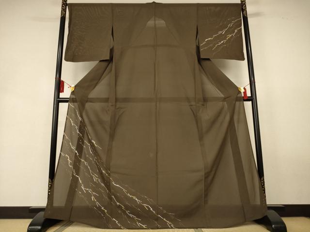 平和屋着物＊夏物　訪問着　絽　ろうけつ染め　抽象文様　正絹　逸品　AABL0805jd