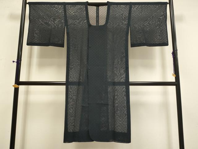 平和屋着物▽道行コート　スリーシーズン　春夏秋　塵除け　紗　幾何学文様　三越扱い　ロング丈　正絹　逸品　DABF5829du