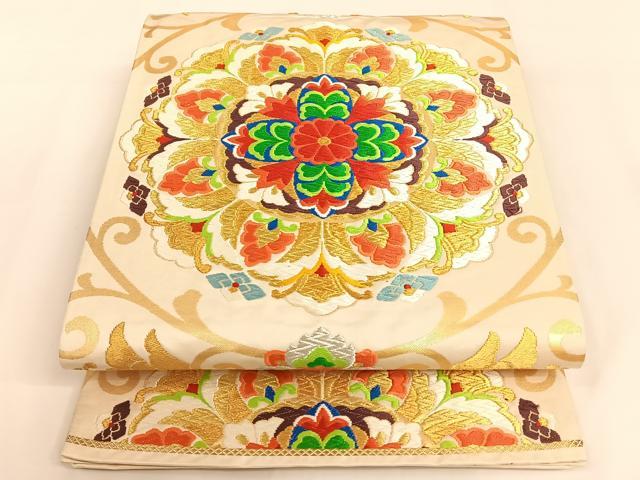 平和屋着物◎六通柄袋帯　唐織　瑞宝華文　金銀糸　正絹　逸品　AAAM6982ey