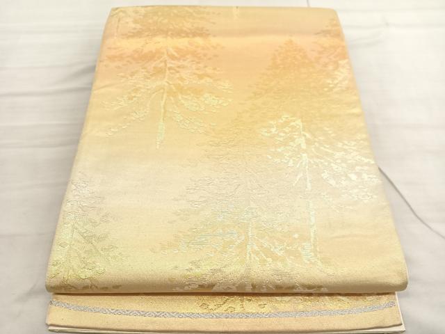 Rakuten - 平和屋着物◎六通柄袋帯　樹林文　金銀糸　正絹　逸品　BAAV3487hv