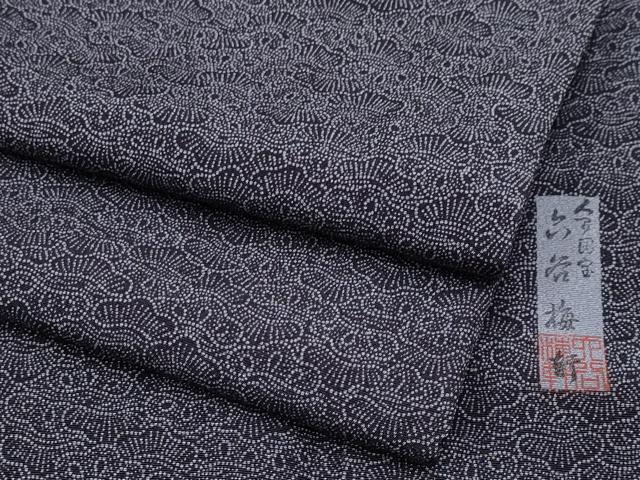 平和屋本店■極上 人間国宝 初代 六谷梅軒(六谷紀久男)錐彫り 重要無形文化財 伊勢型紙 江戸小紋 松 鈴乃屋扱い 黒紅色 逸品 CYAA3435s5