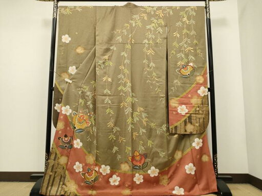 平和屋着物▼世界的ファッションデザイナー 山本寛斎 kansaiブランド 振袖 駒刺繍 草花文 金彩 正絹 逸品 CAAV6871hy 平和屋着物▼世界的ファッションデザイナー 山本寛斎 kansaiブランド 振袖 駒刺繍 草花文 金彩 正絹 逸品 CAAV6871hy