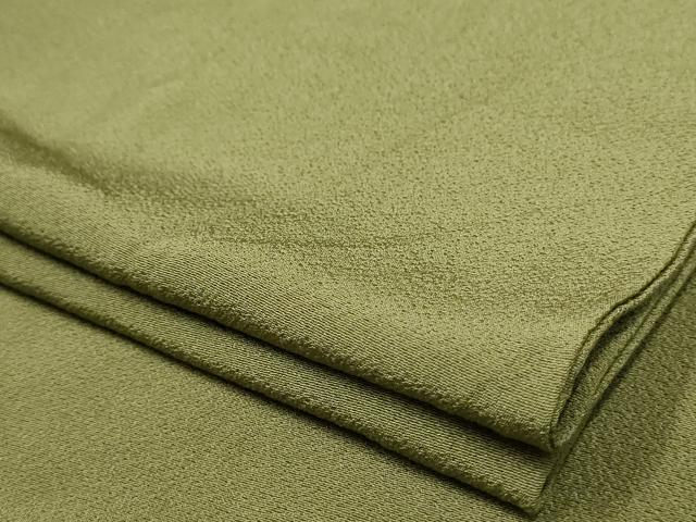 平和屋着物▽上質な色無地　単衣　麹塵色　正絹　逸品　AAAU6434iu