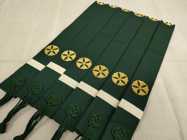 平和屋本店▼輪袈裟6点セット　五つ銀杏　天鵞絨色　金糸　法衣　寺院　仏具　仏教　僧侶　神職　装束　未使用　AABE2259ja