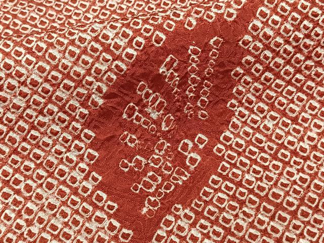 Kimono - 平和屋着物■大変加工の良い総絞り小紋　舞扇地紋　正絹　逸品　CABE0480xi