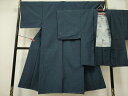 平和屋着物■男性 紬 アンサンブル 濃藍色 正絹 逸品 DAAK7475yyy