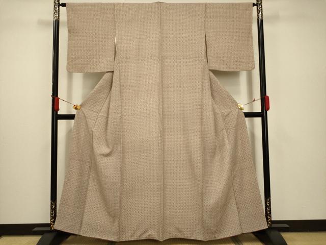 平和屋着物■上質な小紋　菱文　正絹　逸品　AABC5518sx