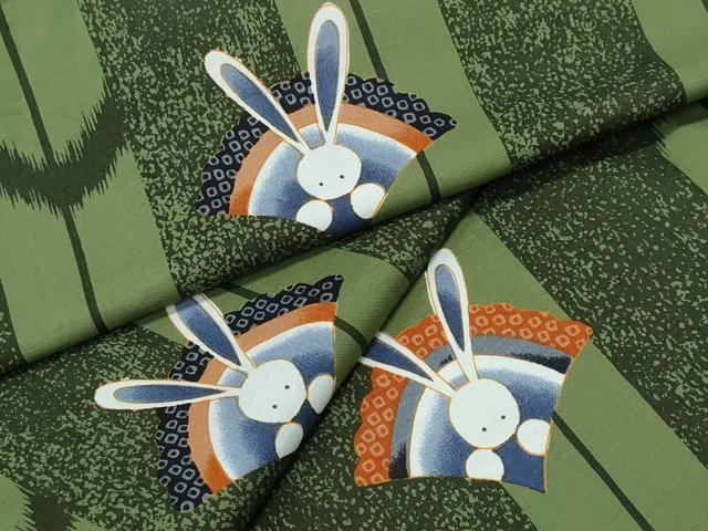 Female Yukatas - 平和屋着物∴夏物　浴衣　兎　吉祥間道　金彩　綿　逸品　CABE9009ng