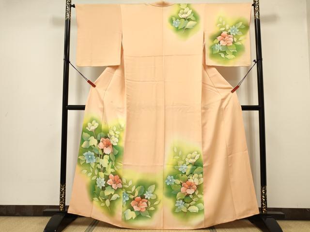 平和屋着物■訪問着　牡丹　暈し染め　正絹　逸品　DAAS9519ma