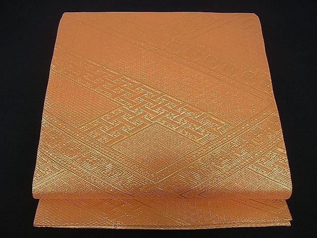 平和屋着物■佐賀錦　全通柄袋帯　菱吉祥文　金糸　逸品　ev1115