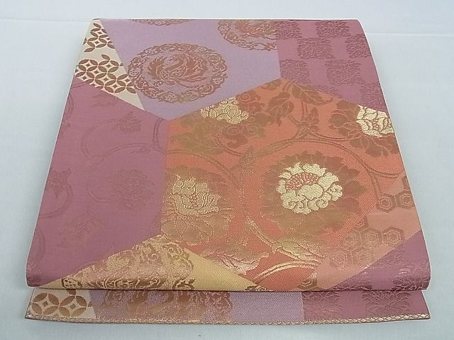 平和屋着物■六通柄袋帯 名物裂 金糸 逸品 ev1149