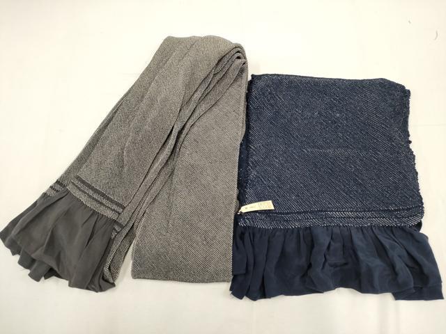 平和屋着物■男性 和装小物 兵児帯2点 総絞り 灰・紺 全て正絹 逸品 AAAP6393uw