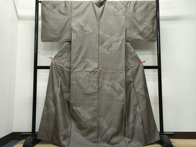 平和屋着物●本場大島紬　9マルキ　雲重ね文　正絹　逸品　CAAT7065vf