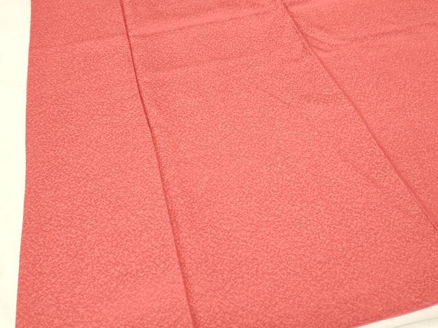 平和屋着物■上質な色無地 霞地紋 紅赤色 正絹 逸品 DABB3692cm