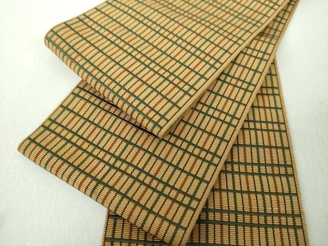 平和屋着物●男性　本場筑前博多織　角帯　吉野間道　正絹　逸品　DABE5251ps
