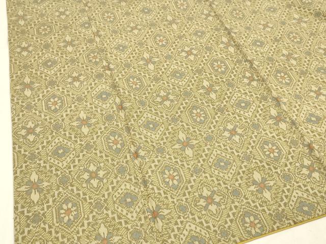 平和屋着物●上質な小紋　箔散らし　黒地　金彩　正絹　逸品　BAAW0979hj 平和屋着物□上質な小紋 色紙重ね草花文 黒地 金彩 正絹 逸品 CABF6517ou