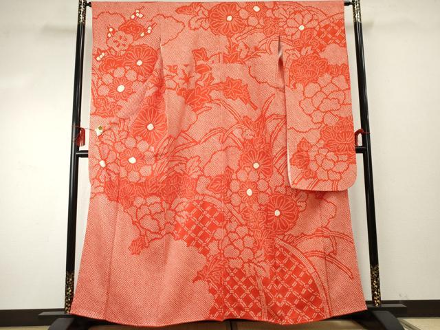 平和屋着物●豪華振袖　総絞り　花籬文　正絹　逸品　AABF1002cs(4.0)