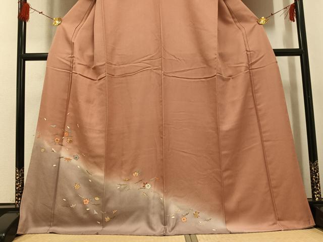 平和屋の平和屋着物●訪問着　友禅　松竹梅　暈し染め　金彩　正絹　逸品　AABG3419ph｜アングル3