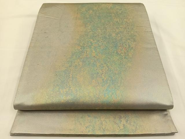 平和屋着物◎六通柄袋帯　霞文　引箔　正絹　逸品　BAAS9636ow