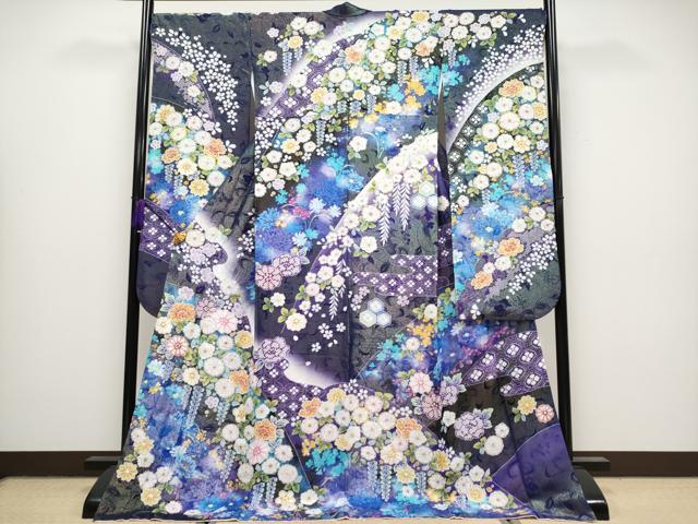 楽天市場】辻が花振袖 銀通し生地の通販