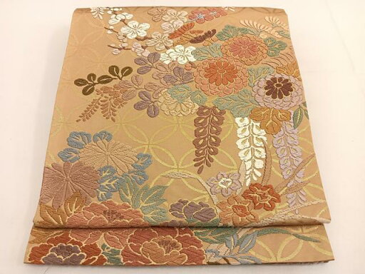 平和屋着物◎六通柄袋帯 唐織 藤花房 金糸 正絹 逸品 BAAT3532ui 平和屋着物◎六通柄袋帯 唐織 藤花房 金糸 正絹 逸品 BAAT3532ui
