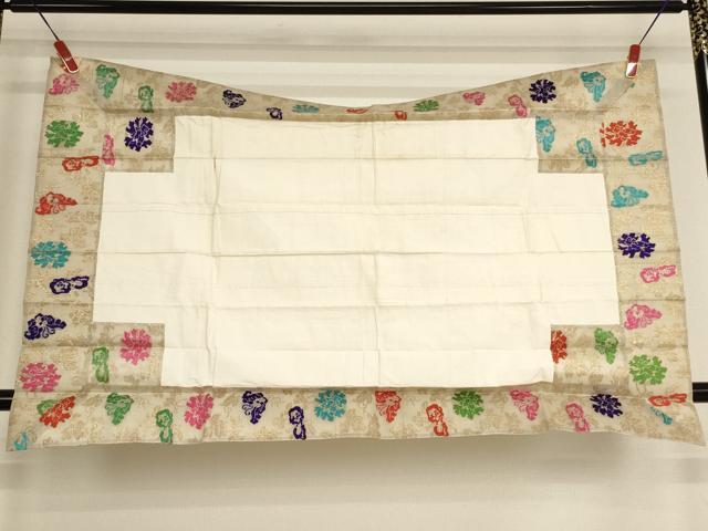 平和屋本店▼夏物　座具　金襴　草花文　法衣　寺院　仏具　仏教　僧侶　神職　装束　AABE2275ja