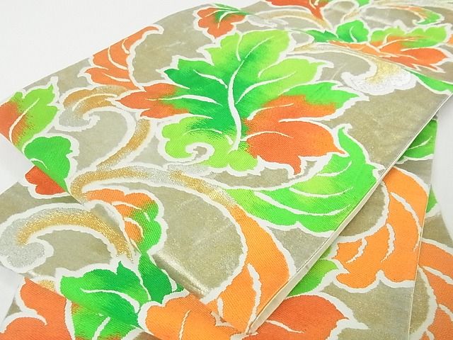 平和屋着物■西陣 六通柄袋帯 唐織 唐草文 金銀糸 証紙付き 逸品 ya0230