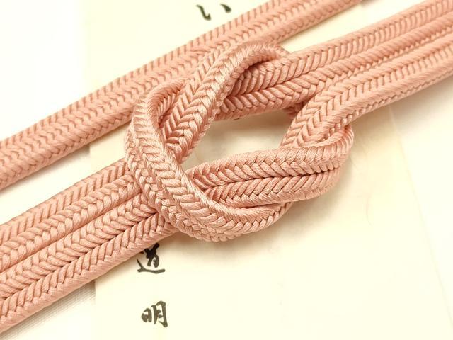 平和屋着物●極上　有職組紐道明　帯締め　冠組　珊瑚色　宮内庁御用　国立博物館御用　東京芸術大学御..