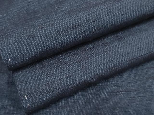 平和屋着物●男性　紬　色無地　紺青色　正絹　逸品　未使用　AABF1004cs