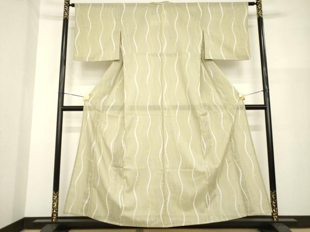 Kimono - 平和屋着物＊夏物　小紋　絽　波文　洗える着物　AABG9664ck
