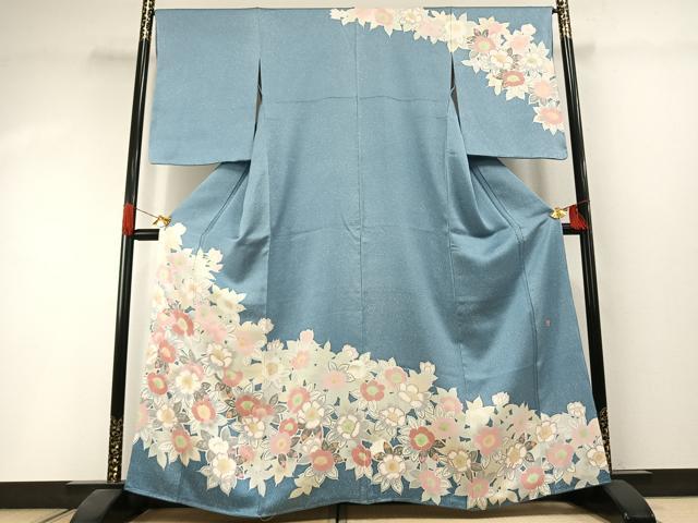 Rakuten - 平和屋着物●京友禅　飯田信幸　訪問着　草花文　正絹　逸品　AABI1573fy