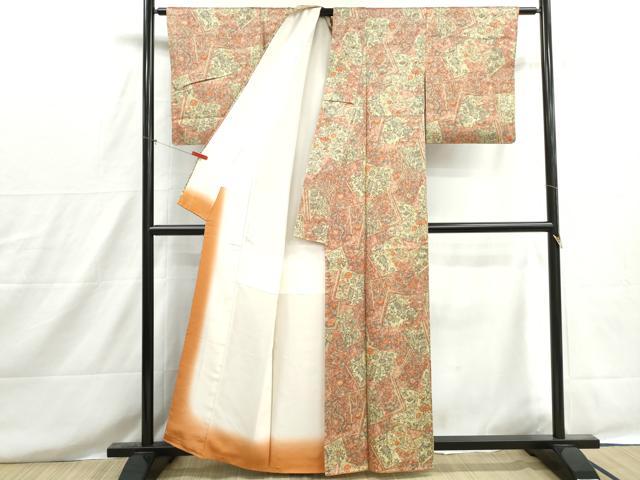 平和屋の平和屋着物■上質な小紋 冊子更紗花文 正絹 逸品 DABH8591qa｜アングル3