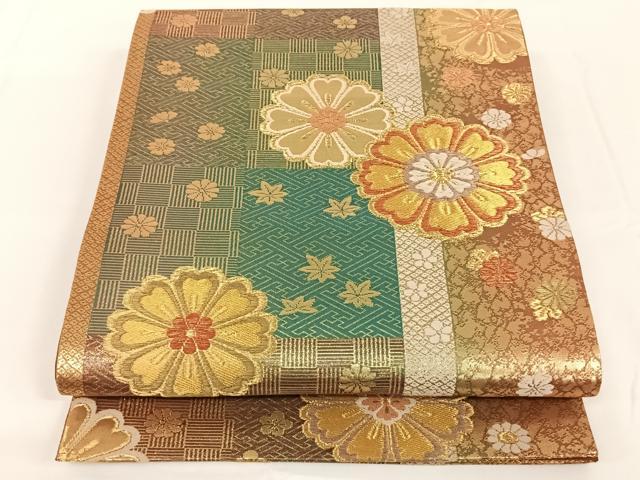 平和屋着物◎六通柄袋帯　舞花間道　金糸　正絹　逸品　AAAN3312wt