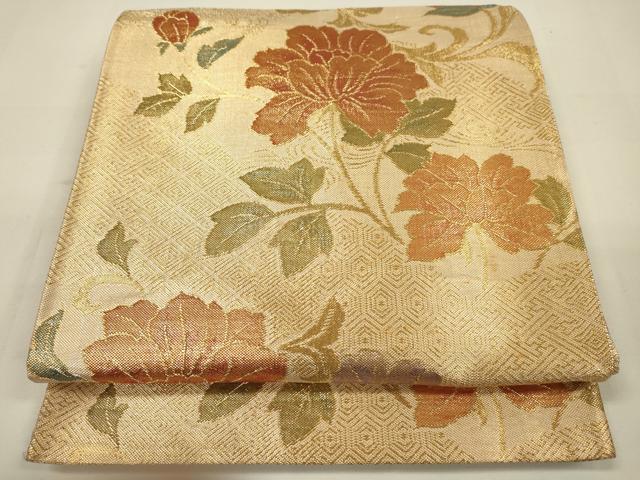 平和屋着物■佐賀錦　六通柄京袋帯　洋花唐草文　金糸　正絹　逸品　DAAL4029jm