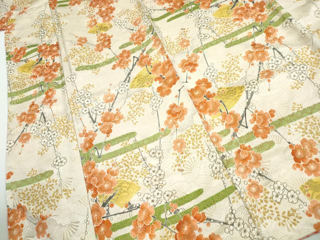 平和屋着物■上質な小紋　地紙枝梅文　金通し地　金彩　正絹　逸品　DAAY4668qa