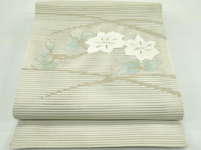 Rakuten - 平和屋着物＊夏物 八寸名古屋帯 絽綴れ 草花文 金糸 正絹 逸品 CABG7397rv
