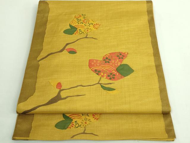 平和屋着物■極上　名門木屋太　今河織物　六通柄袋帯　枝葉文　逸品　DZAB1504kh5