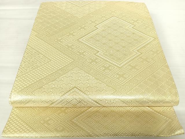 平和屋着物◎佐賀錦 六通柄袋帯 吉祥文様 金糸 正絹 逸品 AABB5967yx