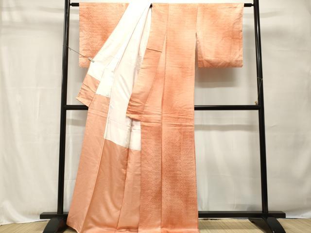 平和屋着物■上質な小紋　青海波花文　暈し染め　正絹　逸品　CABH8843ev